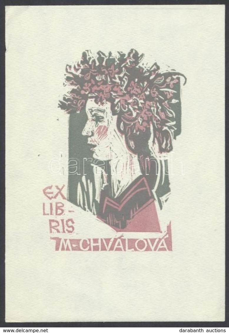 Prof. Jaroslav Vodrázka (?-?) : Ex Libris, Linómetszet, Papír, 10x7cm - Other & Unclassified