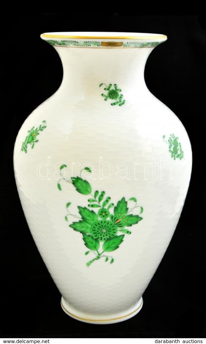 Herendi Apponyi Mintás Porcelán Váza, Kézzel Festett, Jelzett, Hibátlan, M: 24 Cm - Other & Unclassified