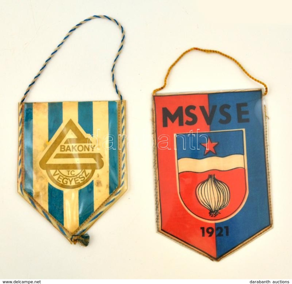 Cca 1970 Bakony Vegyész + Makói Spartacus Vasas Sport Sport Klub Zászlók / Sports Flag 14-17 Cm - Other & Unclassified