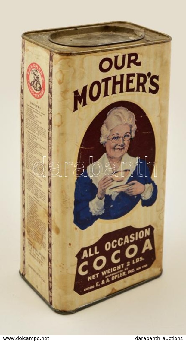 Cca 1930 Our Mother's All Occasion Kakaópor Bontatlan Csomagolású Reklámos Fém és Papír Doboz.  / Cocoa Unopened Box 25x - Other & Unclassified