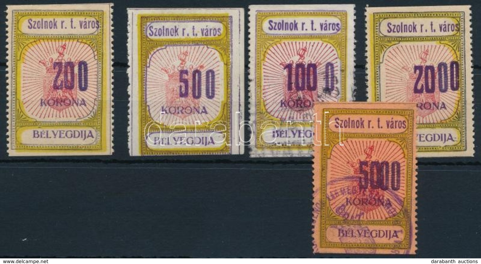 1924-26 Szolnok Városi Illeték 7-11 Sz. Bélyeg (30.500) - Zonder Classificatie