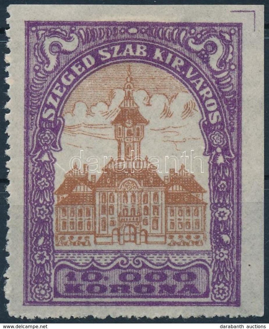 1924 Szeged Városi Illetékbélyeg 10.000K Két Oldalon Fogazatlan (7.000) - Zonder Classificatie