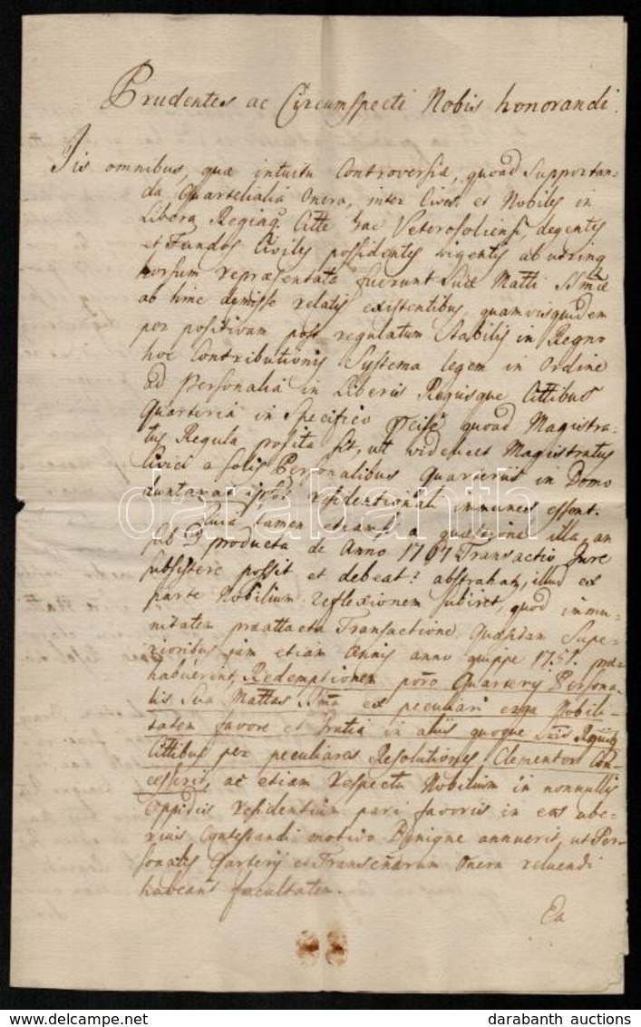 1779 Zólyom, Latin Nyelvű Irat Városi ügyekben, Aláírásokkal - Zonder Classificatie