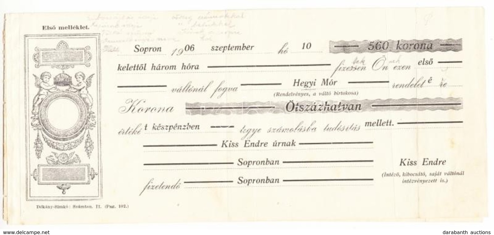 1906 Váltó Minta Előrenyomott Nevekkel 2 Db - Zonder Classificatie