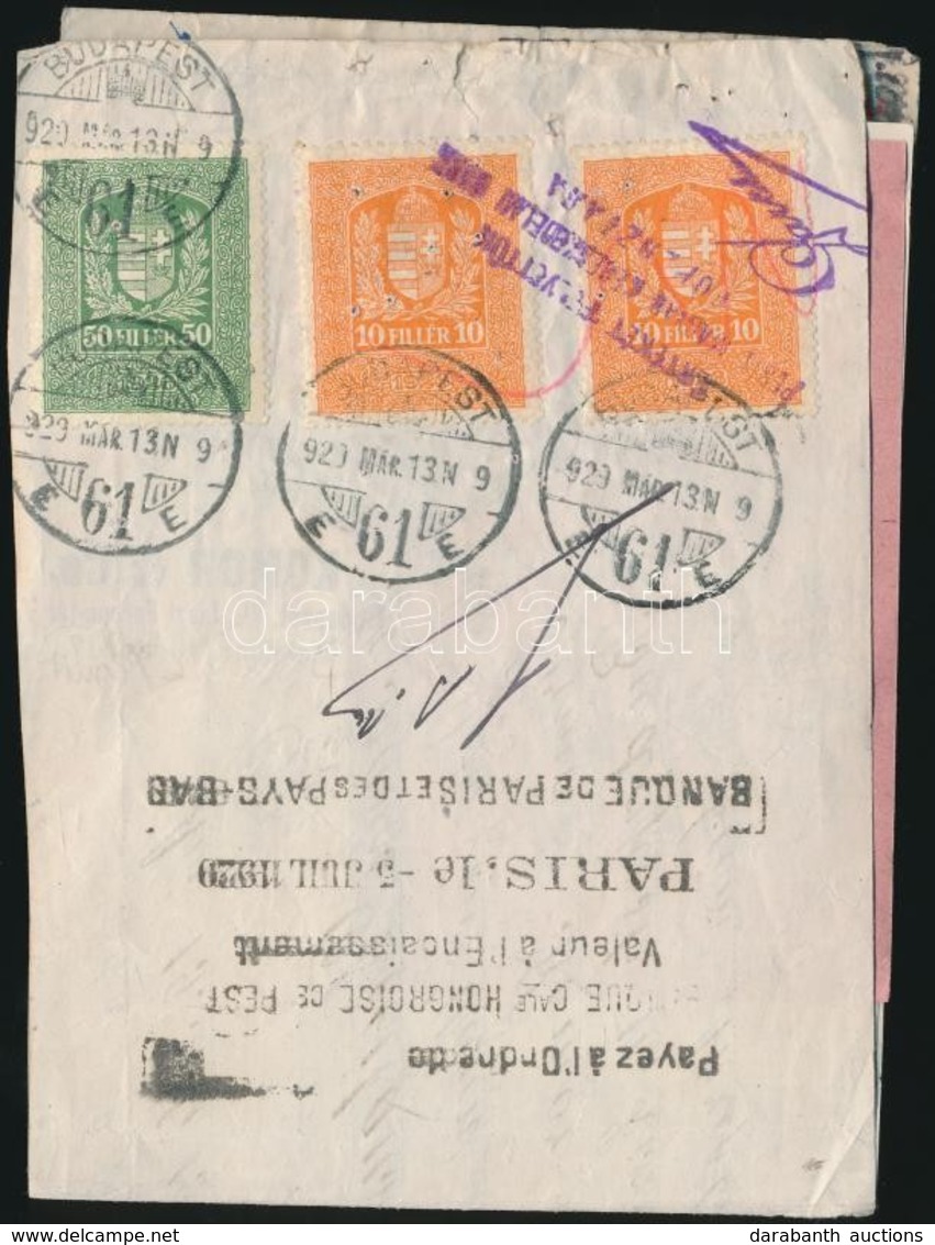 1929 Váltó Francia és Magyar Okirati Illetékbélyegekkel / Bill With French And Hungarian Fiscal Stamps - Zonder Classificatie