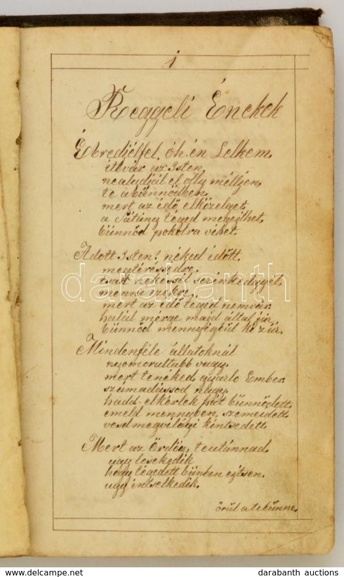 1859 Molnár Gergely által írt Kézzel írott énekes Könyv, Melyet Szentjánosi Csárdában Való Lakása Alkalmából írt, Kb 230 - Zonder Classificatie