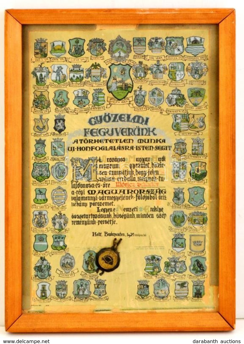 1925 Győzelmi Fegyverünk. Az Országos Magyar Hadimúzeum Egyesület által Kiadott, Névre Szóló 'Nemzeti Ereklye' Tanúsítvá - Zonder Classificatie