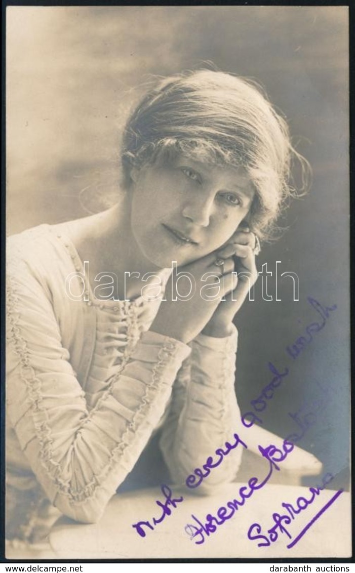 Florence Bostock Angol énekesnő Aláírt Fotólapja / English Actress, Opera Singer Autograph Signed Photo. - Other & Unclassified