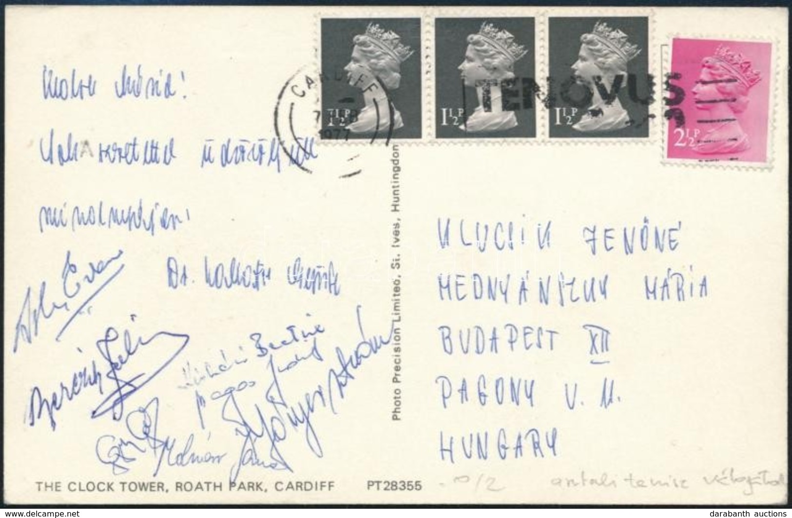 1977 Magyar Asztaliteniszező Bajnokok Aláírt Képeslapja Mednyánszky Mária 18-szoros Világbajnok Asztaliteniszező Számára - Other & Unclassified