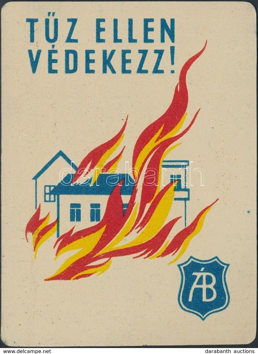 1955 Tűz Ellen Védekezz! Állami Biztosító, Fém Reklám Kártyanaptár, Apró Kopásnyomokkal - Reclame