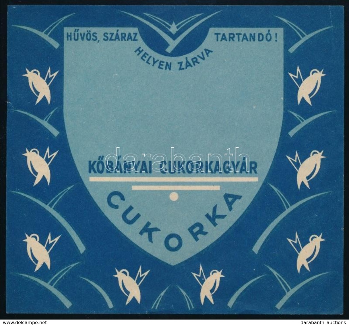 Kőbányai Cukorkagyár Cukor Papír, 14x15,5 Cm - Reclame