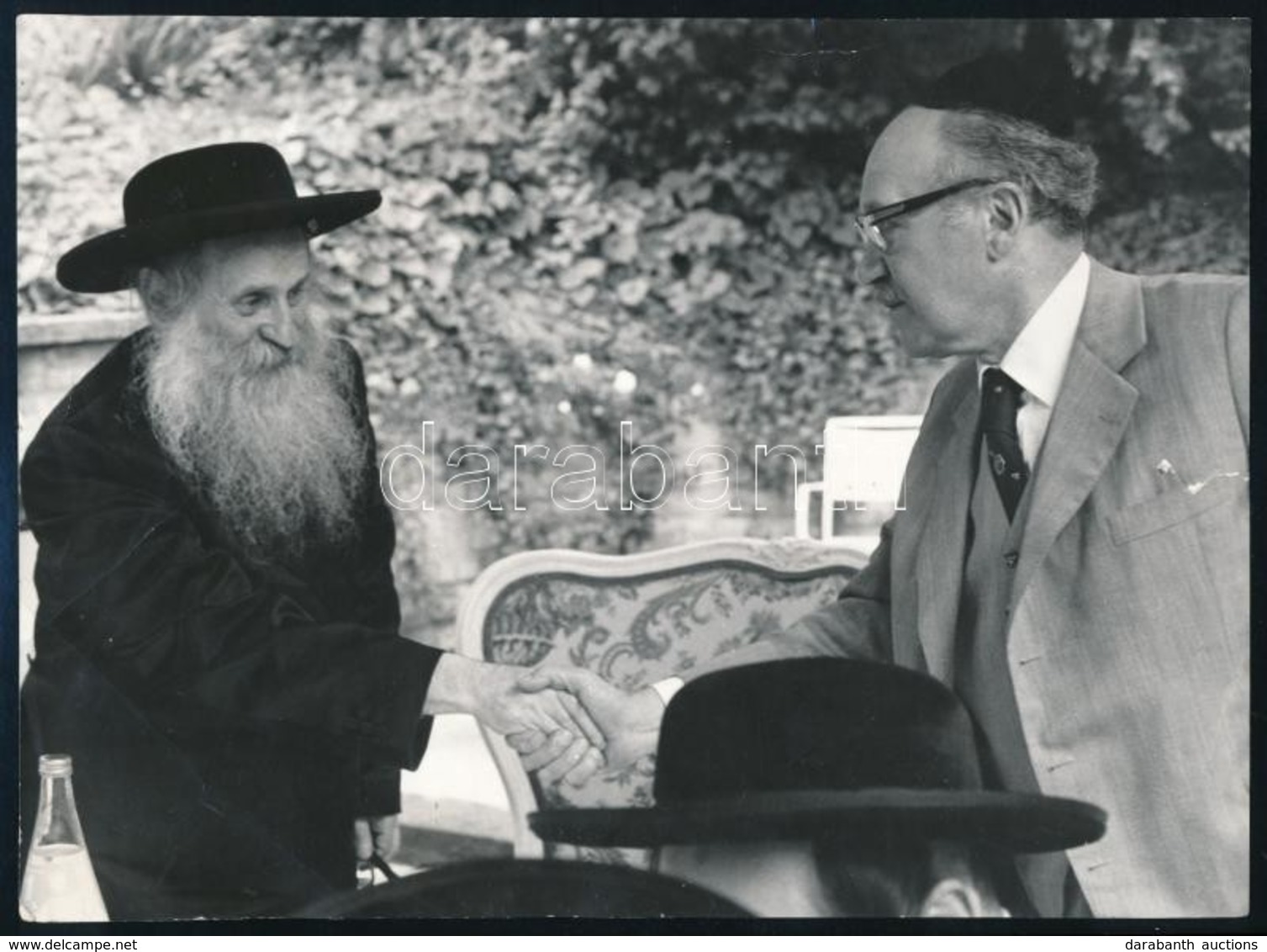 Cca 1980 Scheiber Sándor és Teitelbaum Mózes Szatmári Rebbe, Fotó, 17,5×24 Cm - Other & Unclassified
