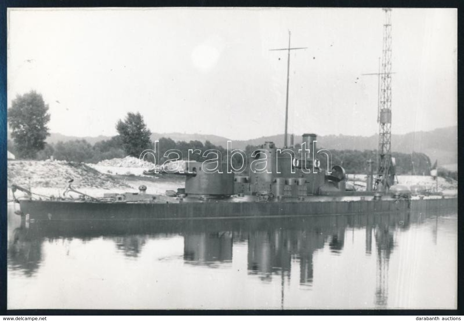 A Sava Monitor 1915-ben, A Dunai Flottila Hajója, Az 1980-as években Eredeti Negatívról Előhívott Másolat, 12×18 Cm - Other & Unclassified