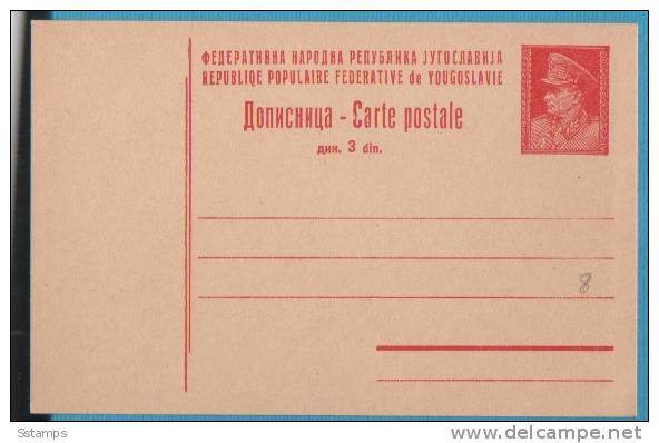 A-160  JUGOSLAVIA JUGOSLAVIJA JUGOSLAWIEN  POSTAL CARD TITO ERROR -C- DAMAGED - Postwaardestukken