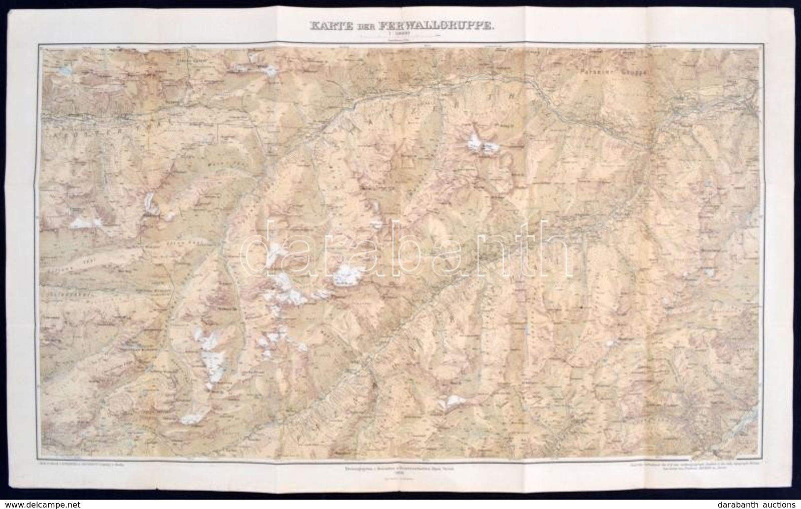 1899 Ausztria A Ferwallgroupe Térképe / 1899 Austria Large Hiking Map Of The Ferwallgroup 70x90 Cm - Andere & Zonder Classificatie