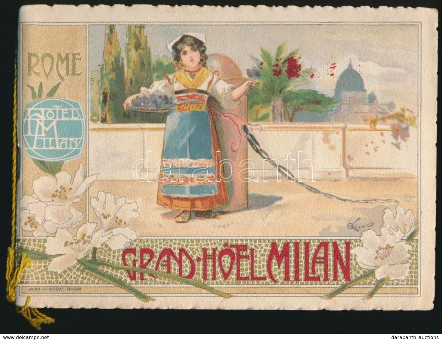 Cca 1890 Grand Hotel Milan Képes Füzet Lito Borítóval / Picture Booklet With Litho Cover - Unclassified