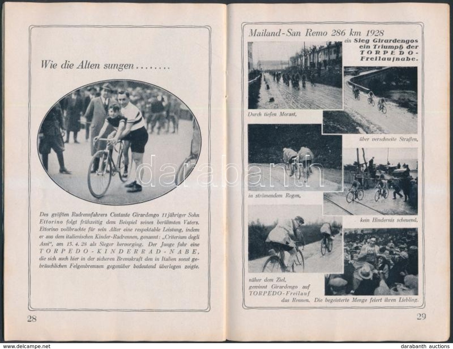 1928 'Der Weg Zum Sieg'-A Torpedo Kerékpárok Versenyeinek, Versenyzők Ismertető Prospektusa, Képekkel Illusztrált, 36p - Unclassified