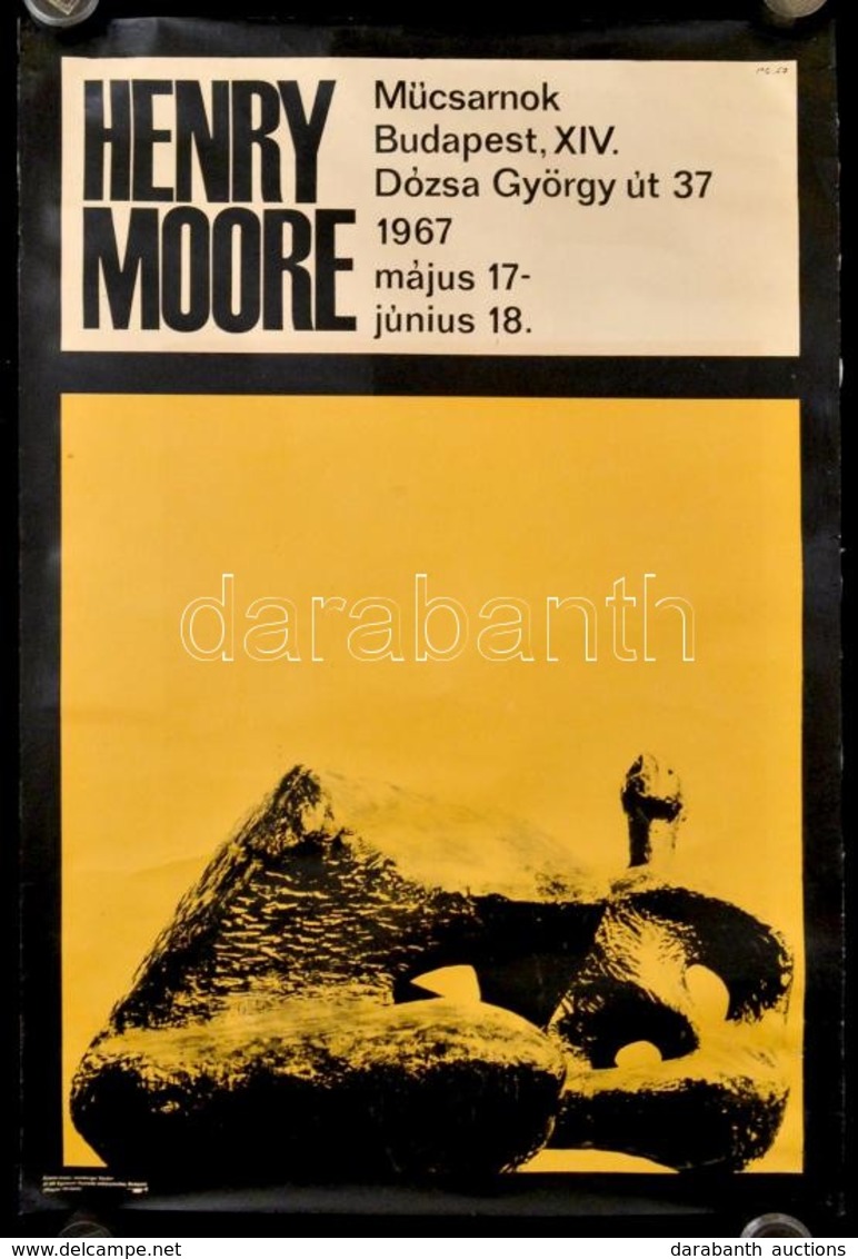 1967 Papp Gábor (1918-1982): Henry Moore, Műcsarnok, Kiállítás Plakát, Restaurált, 82x56 Cm - Other & Unclassified