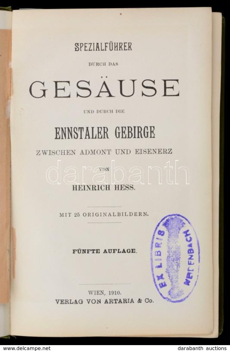 Hess, Heinrich: Spezialführer Durch Das Gesäuse Und Durch Die Ennstaler Gebirge Zwischen Admont Und Eisenerz. Bécs, 1910 - Zonder Classificatie