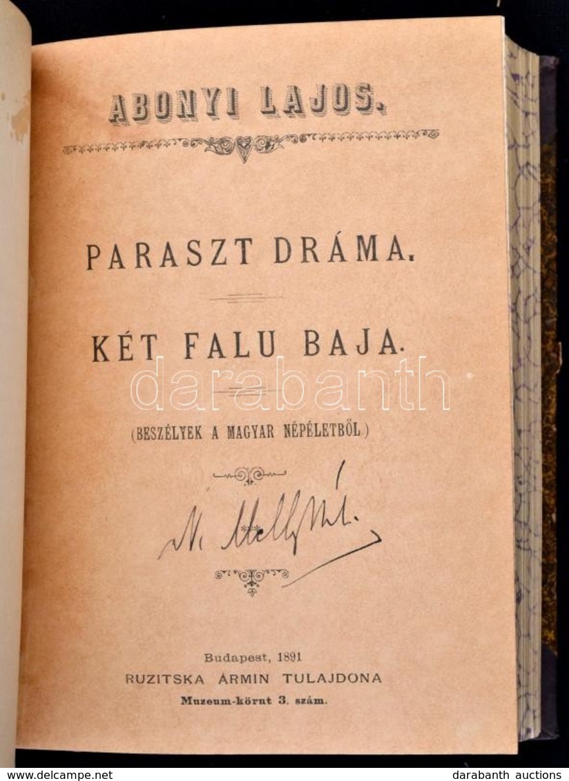 Abonyi Lajos: A Fonó Krónikája I-III. Kötet. (Egybekötve.) Beszélyek A Magyar Népéletből. I. Kötet: A Szegény Szűcs Marc - Unclassified