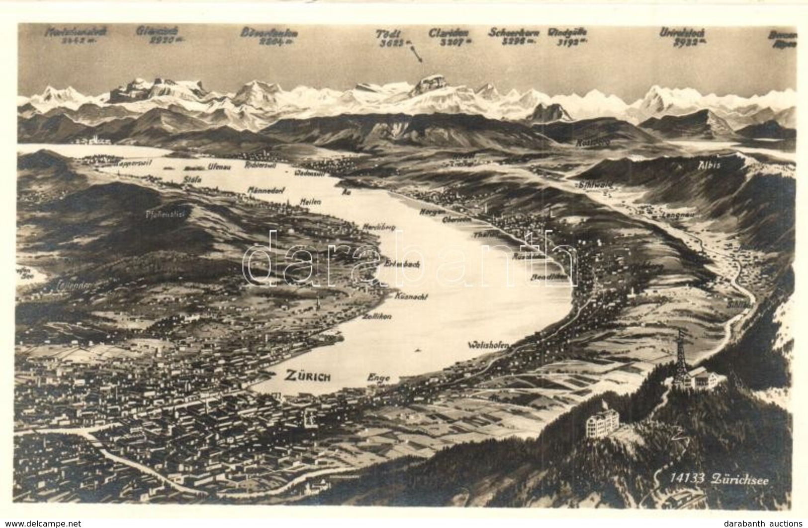 ** 4 Db RÉGI Svájci Városképes Lap / 4 Pre-1945 Swiss Town-view Postcards - Zonder Classificatie