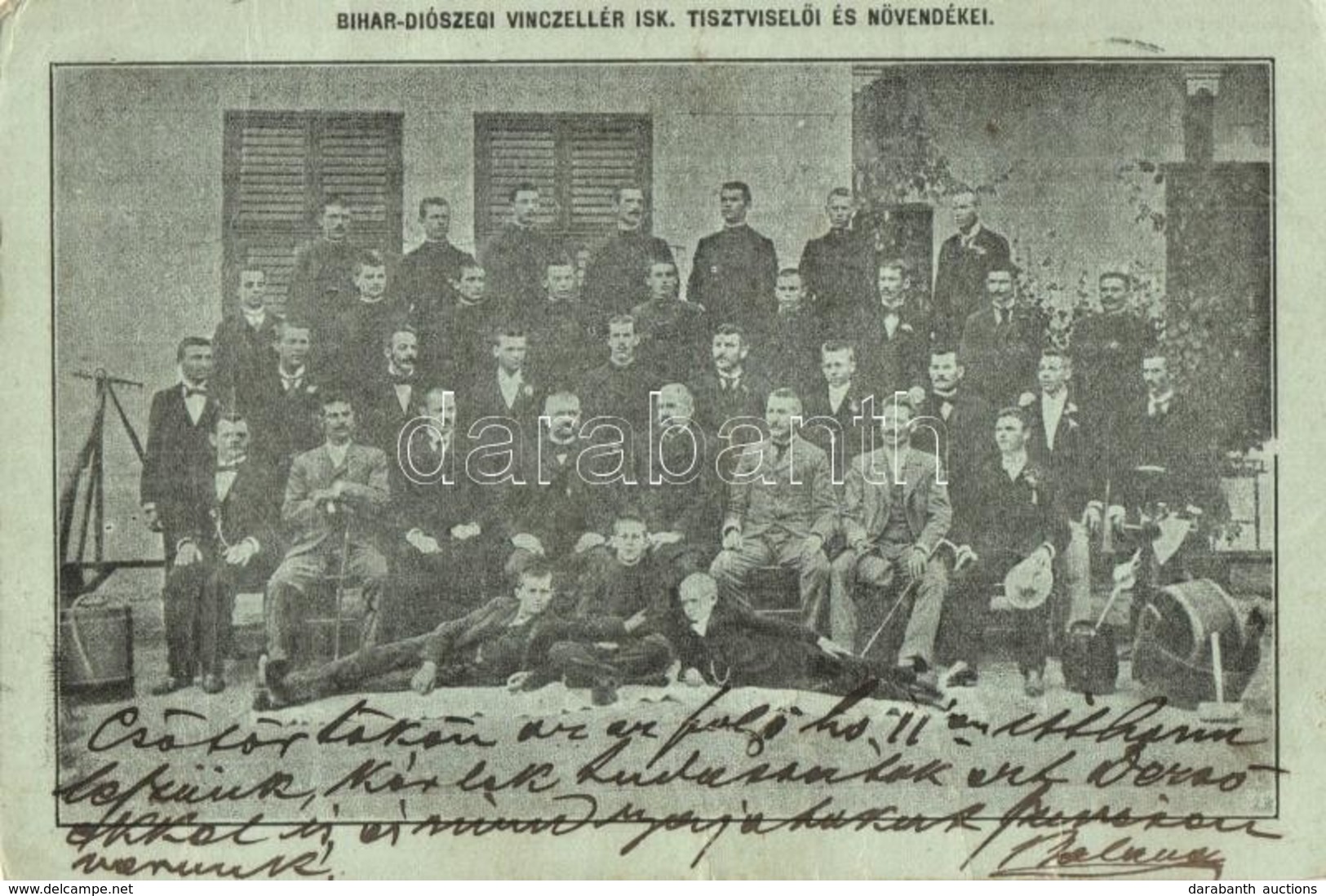 T3/T4 1900 Bihardiószeg, Diosig; Vincellér Iskola Tisztviselői és Növendékei Csoportképe / Wine School Officers And Stud - Zonder Classificatie