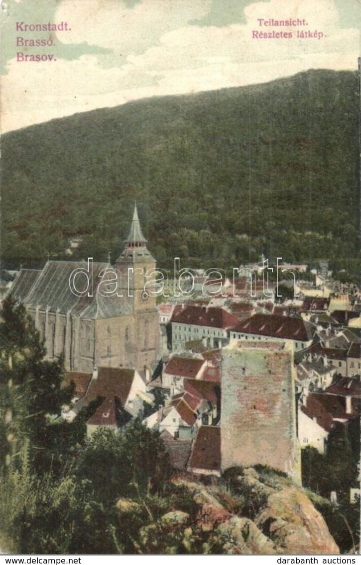 T2 Brassó, Kronstadt, Brasov; Látkép Templommal / Panorama View With Church - Unclassified