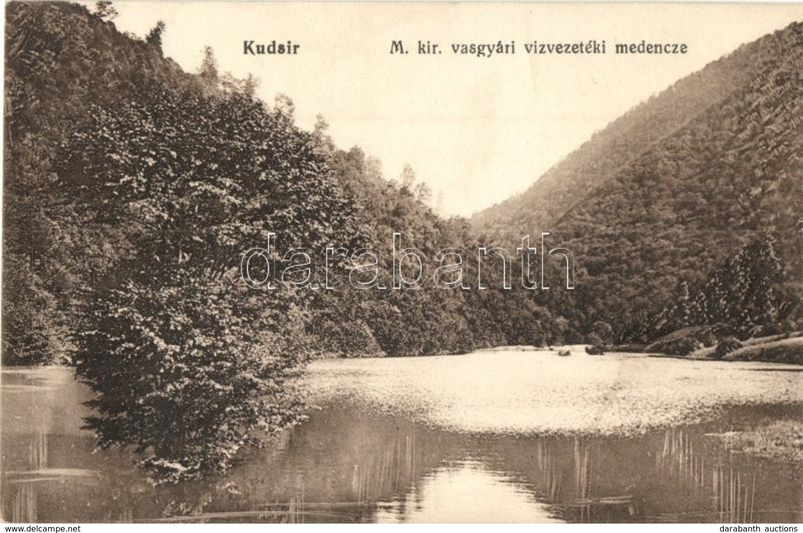 * T1/T2 Kudzsir, Kudsir, Cugir; M. Kir. Vasgyári Vízvezetéki Medence / Iron Works Water Basin - Unclassified