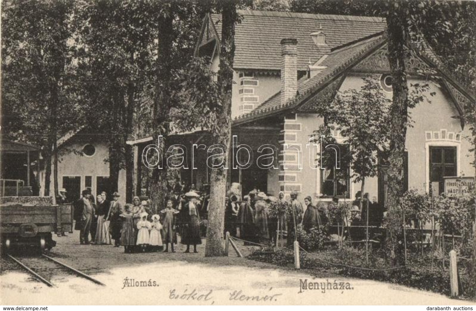 T2 Menyháza, Moneasa; Vasútállomás, Kisvasút / Railway Station, Locomotive - Unclassified