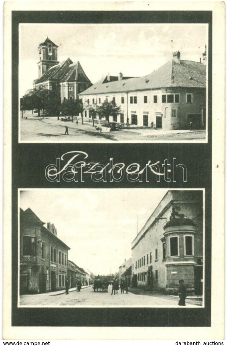 * T2/T3 Bazin, Bösing, Bözing, Pezinok; Piac Tér, Templom, Utcakép / Market Square, Church, Street (Rb) - Unclassified