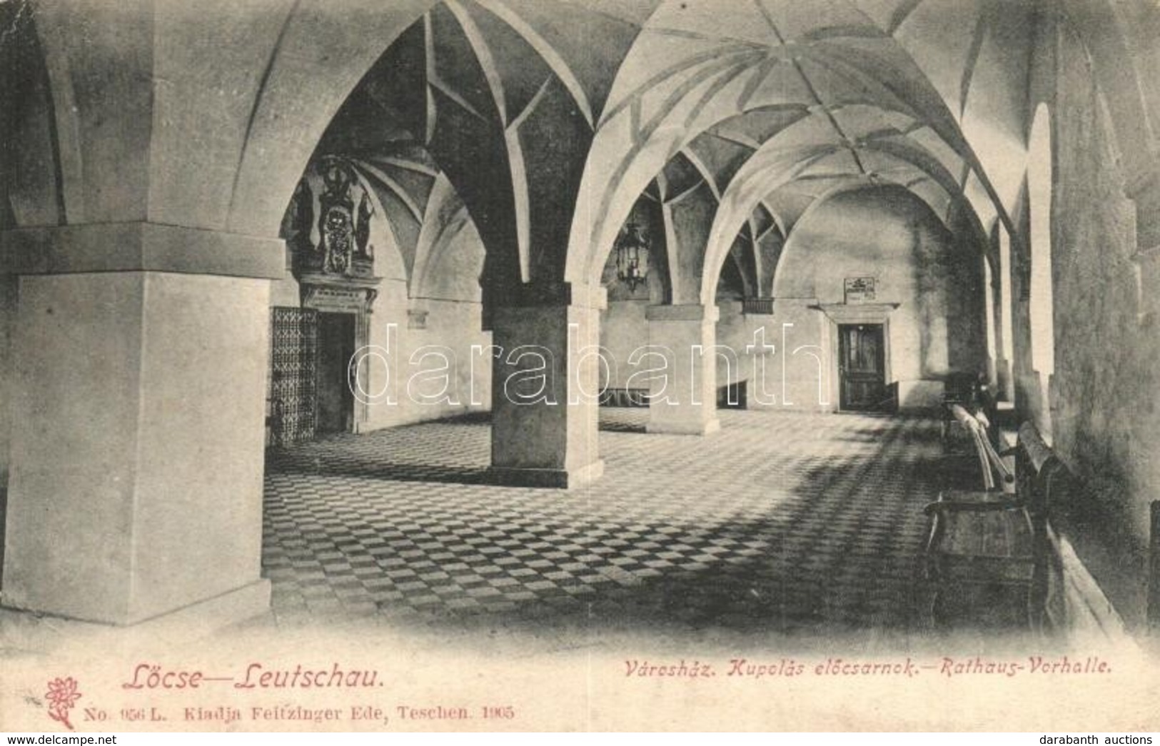 T2/T3 Lőcse, Levoca; Városház, Kupolás Előcsarnok, Belső. Feitzinger Ede No. 956. / Town Hall, Hall Interior (EK) - Unclassified