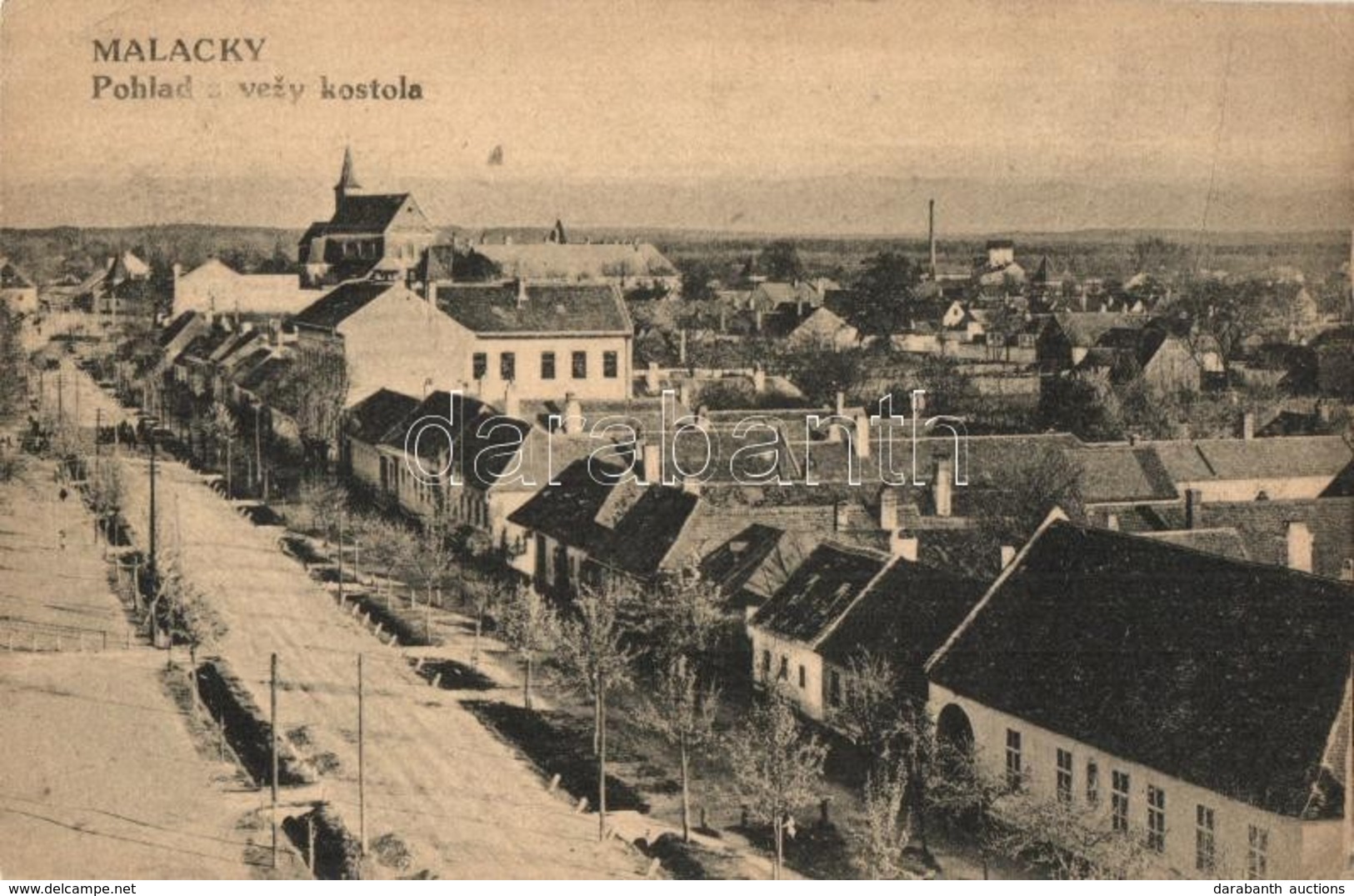 T2/T3 Malacka, Malacky; Pohlad Z Vezy Kostola / Kilátás Az útra A Templomból / Panorama View From The Church, Road (EK) - Unclassified