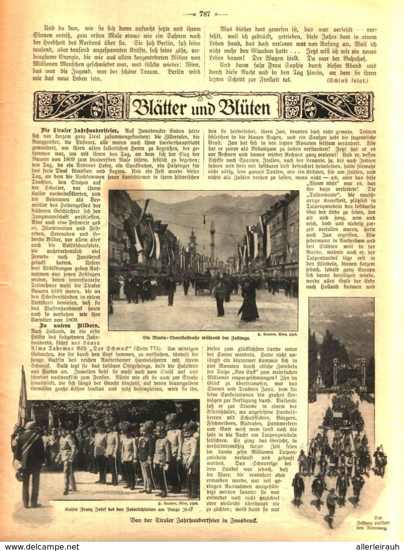 Die Tiroler Jahrhundertfeier,Der Eroberer Des Nordpols,  Ludwig Ganghofer / Artikel, Entnommen Aus Zeitschrift / 1920 - Colis