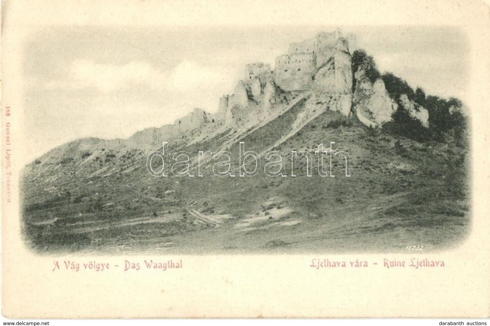 ** T2/T3 Zsolnalitva, Ljetava, Lietava; Vág-völgye, Vár. Gansel Lipót 183. Sz. / Das Waagthal. Ruine Ljethava / Castle R - Unclassified