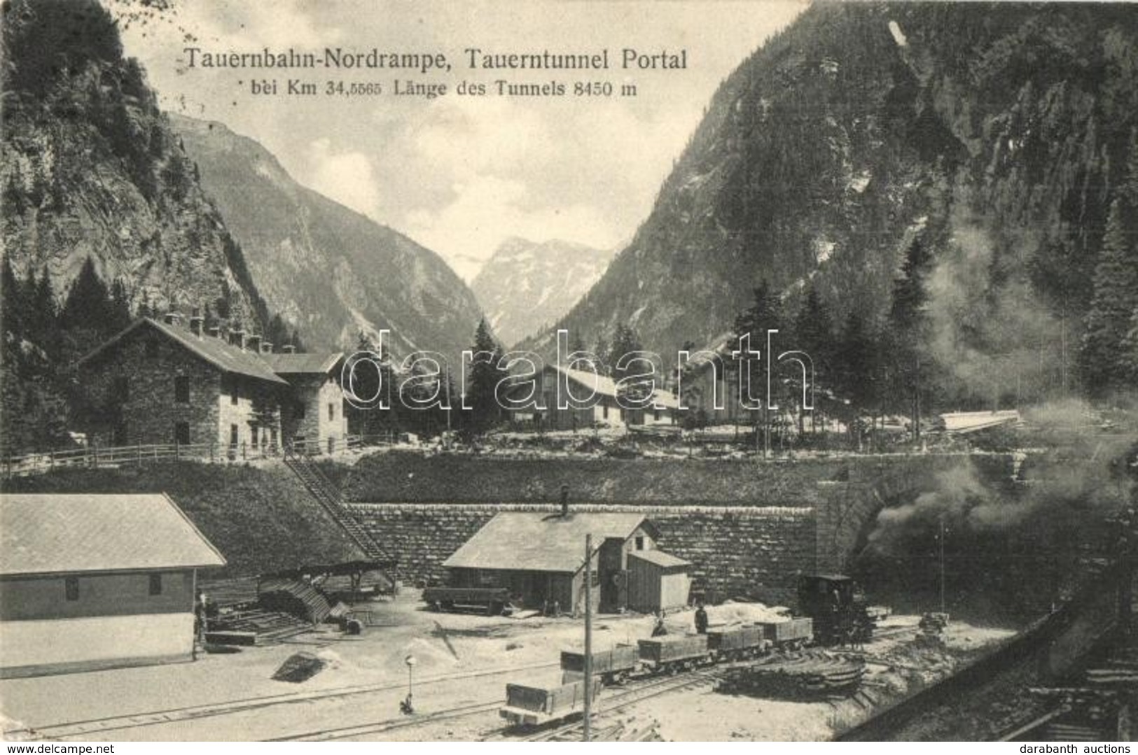 T2/T3 Böckstein (Bad Gastein), Tauernbahn-Nordrampe, Tauerntunnel Portal / Tauern Railway Tunnel, North Entrance, Indust - Zonder Classificatie