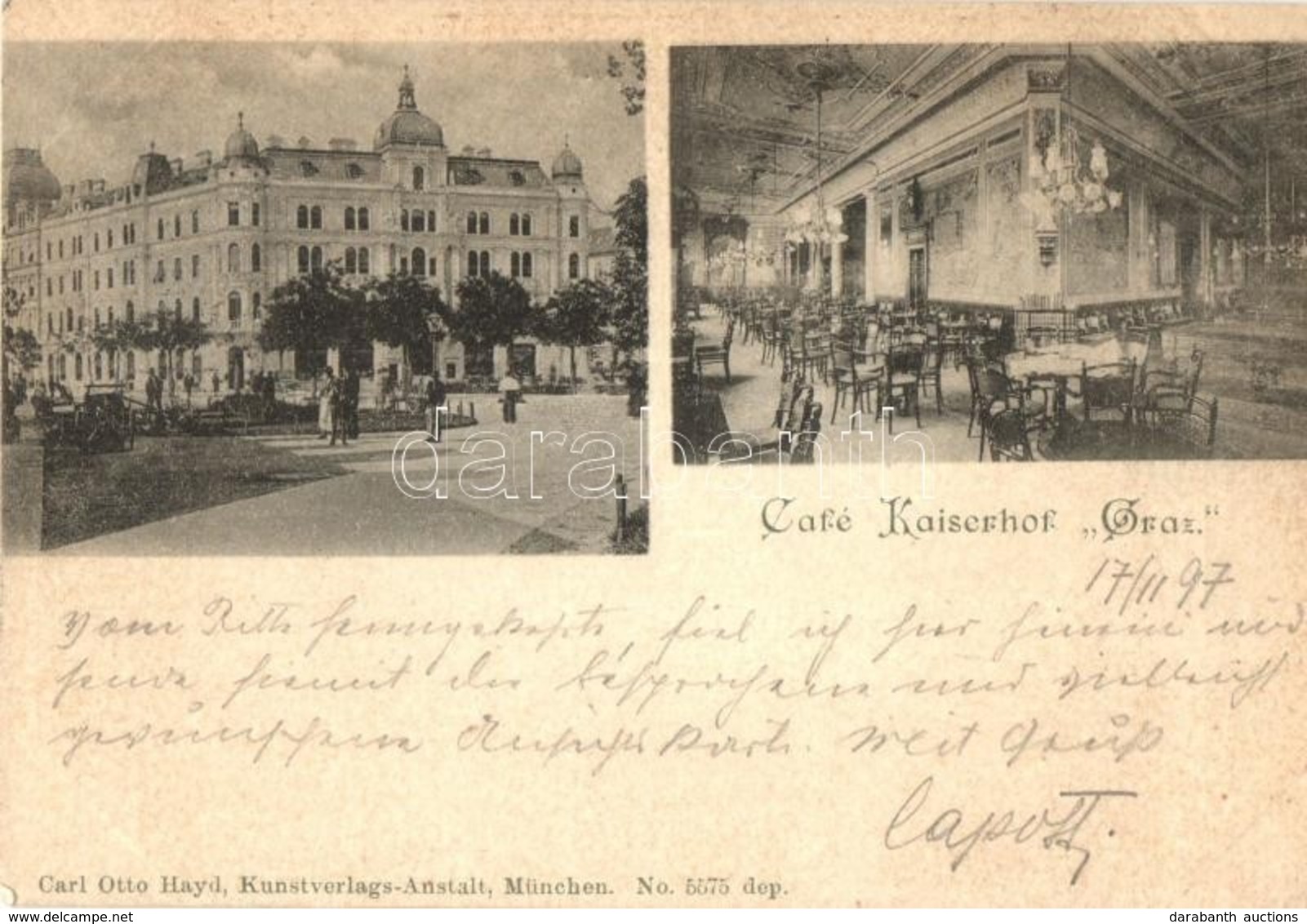 T2 1897 (Vorläufer!) Graz, Cafe Kaiserhof, Interior - Zonder Classificatie