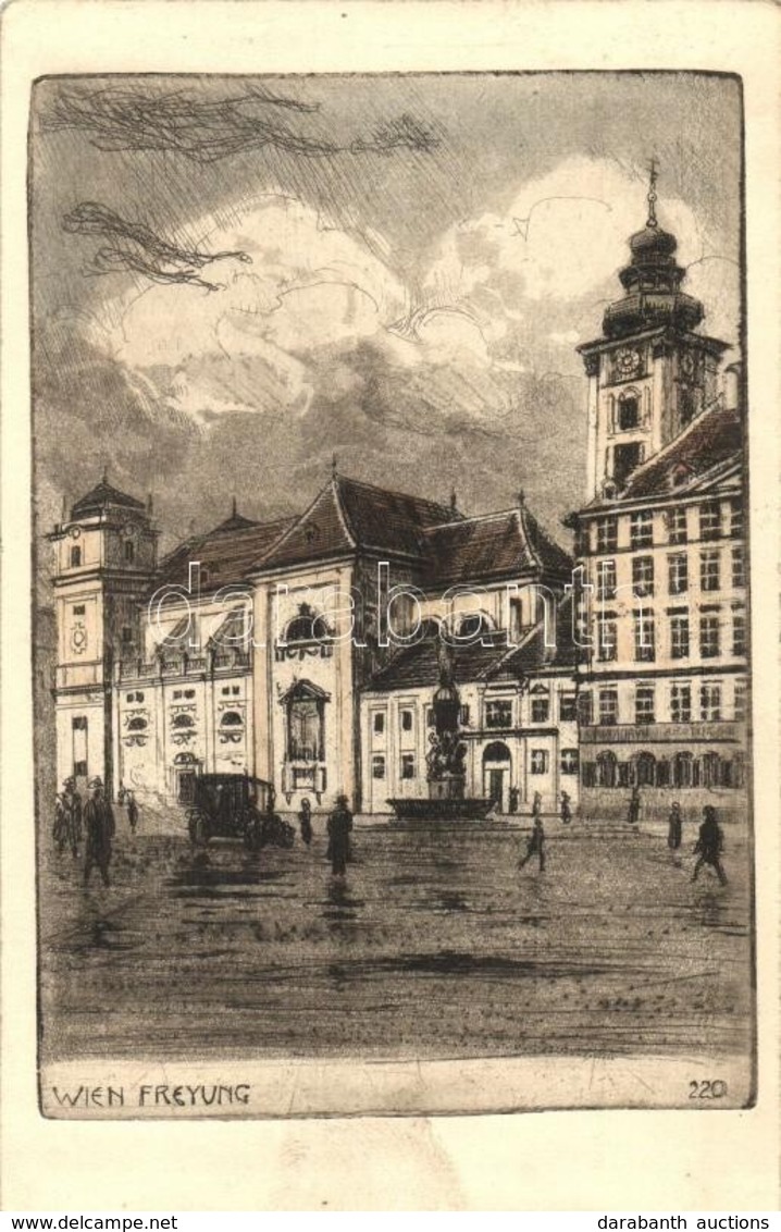 T2 Vienna, Wien; Freyung, Etching S: L. V. Pollák - Unclassified