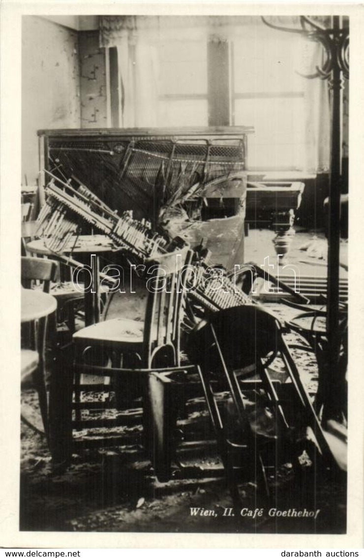 ** T1/T2 1934 Vienna, Wien II. Café Goethehof / Destroyed Café Interior After The Austrian Civil War, Shot To Pieces - Zonder Classificatie