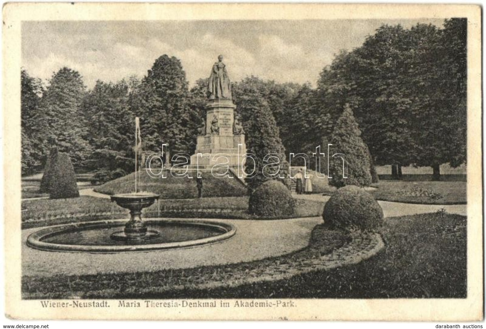 T2/T3 Wiener Neustadt,Maria Theresia Denkmal Im Akademie Park / Monument In Park  (EK) - Zonder Classificatie
