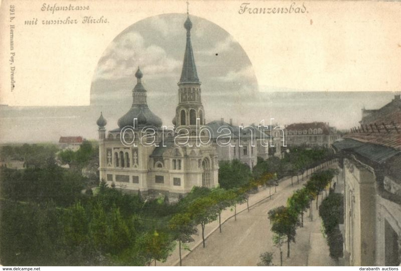 ** T2 Frantiskovy Lazne, Franzensbad; Stefanstrasse, Russischer Kirche / Street View With Russian Church - Zonder Classificatie