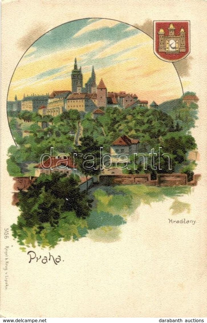 ** T2/T3 Praha, Prag; Hradcany / Castle, Regel & Krug 5156. Litho - Zonder Classificatie