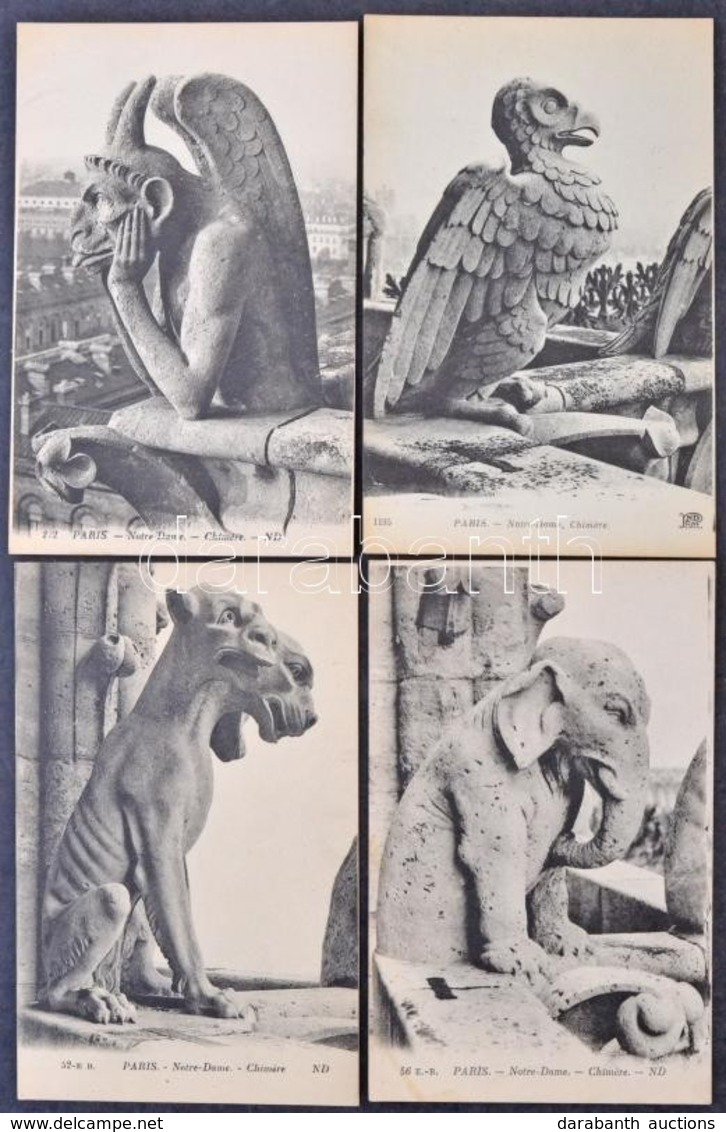 ** Paris, Statues Of Notre Dame - 7 Pre-1945 Postcards - Zonder Classificatie