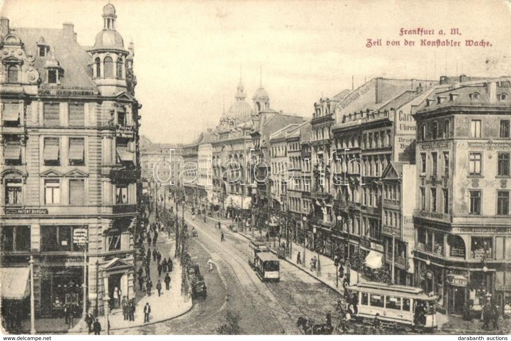 ** T2/T3 Frankfurt, Zeil Von Der Konstabler Wache / Street View With Trams, Shops (fa) - Zonder Classificatie