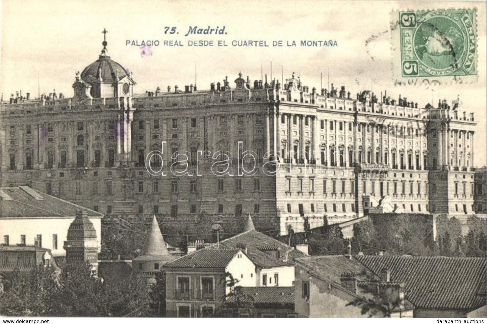 T2 Madrid, Palacio Real Desde El Cuartel De La Montana / Royal Palace From The Barracks Of Montana, TCV Card - Zonder Classificatie