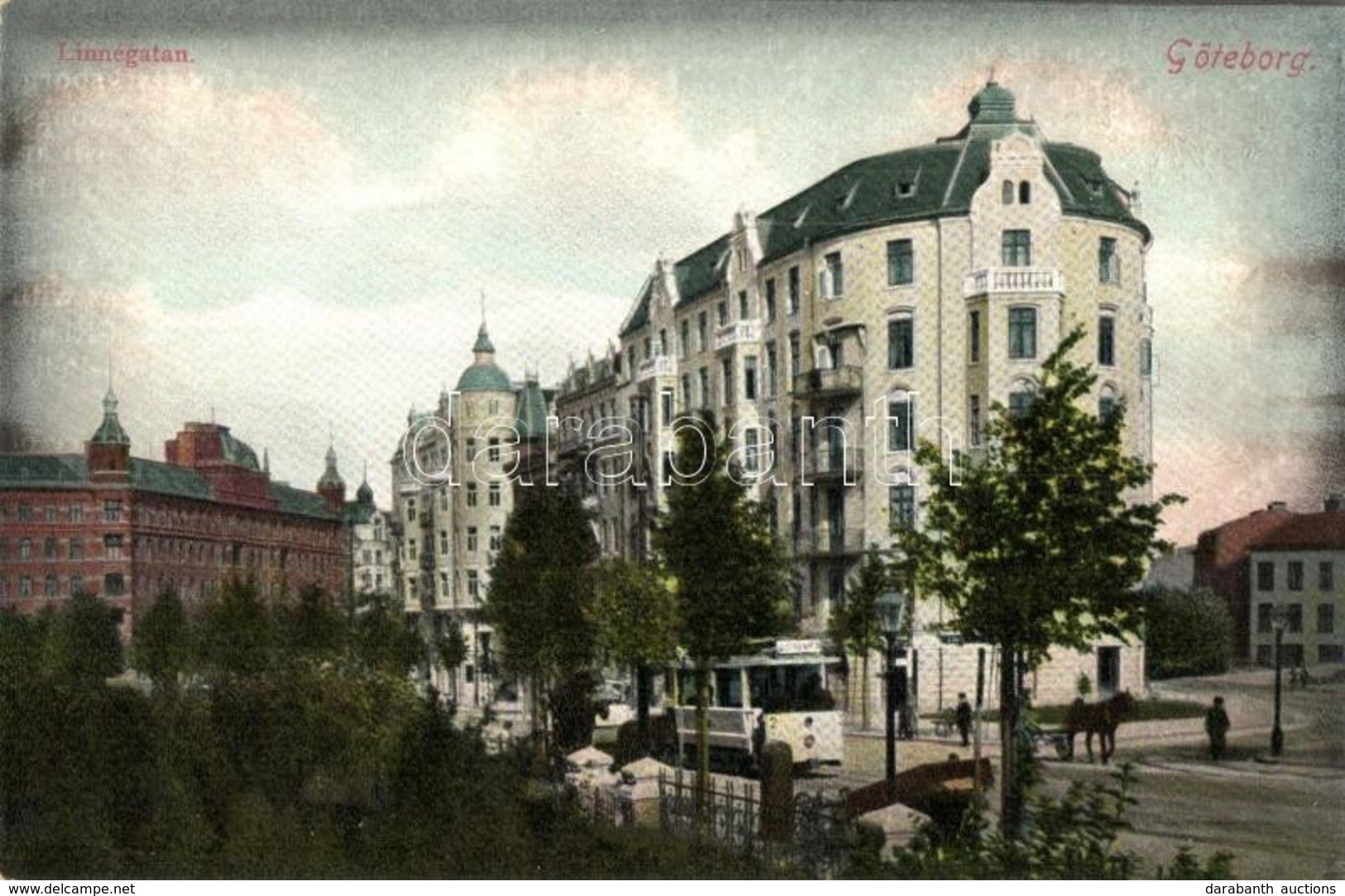 ** T1 Göteborg, Gothenburg; Linnegatan / Street View With Tram - Zonder Classificatie