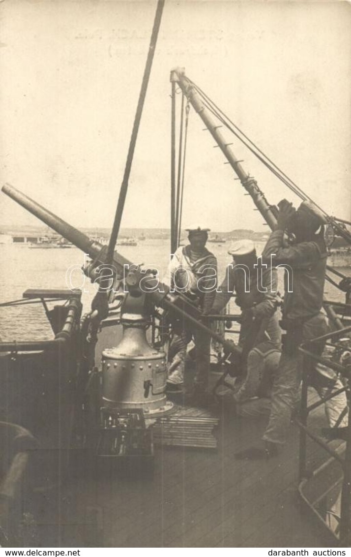 ** T2 I. O. Torpedónaszád Légvédelmi ágyúja Matrózokkal / K.u.K. Kriegsmarine, First-class Torpedo Boat With Its Air Def - Unclassified