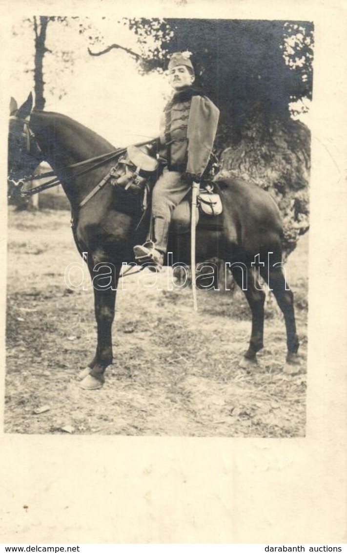 * T2 1916 Kozova (Galícia), Osztrák-magyar Huszár Katona Felszerelésben / WWI Austro-Hungarian Hussar. Photo - Unclassified