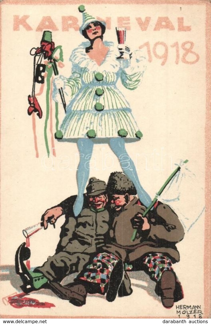 ** T2/T3 1918 Karneval. K.u.K. I. Armeekommando / WWI K.u.K. Military Propaganda. S: Hermann Molzer (EK) - Unclassified