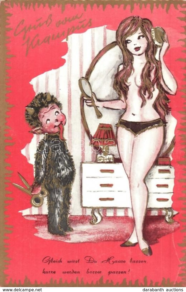 ** T2/T3 Erotic Krampus Art Postcard  (EK) - Zonder Classificatie