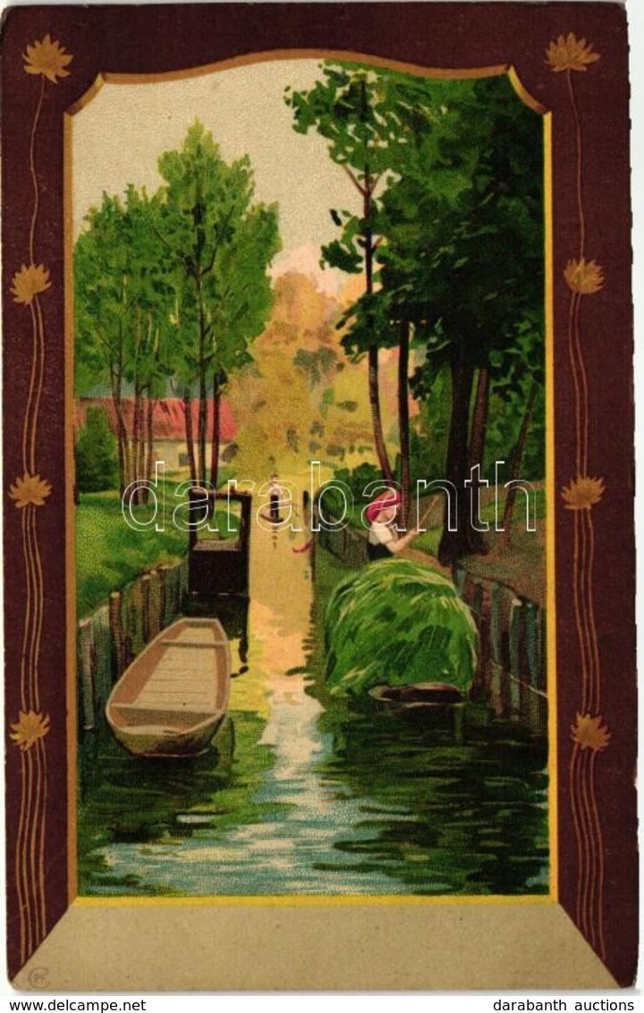 ** T2/T3 Landscape Art Postcard, Art Nouvea Litho (EK) - Zonder Classificatie